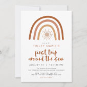 TINLEY Boho Terracotta Rainbow Sun Eerste verjaard Kaart (Voorkant)