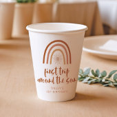 TINLEY Boho Terracotta Rainbow Sun Eerste verjaard Papieren Bekers