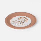 TINLEY Boho Terracotta Rainbow Sun Eerste verjaard Papieren Bordje (Gekanteld)