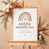 TINLEY Boho Terracotta Rainbow Sun Eerste verjaard Poster