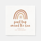 TINLEY Boho Terracotta Rainbow Sun Eerste verjaard Servet (Voorkant)