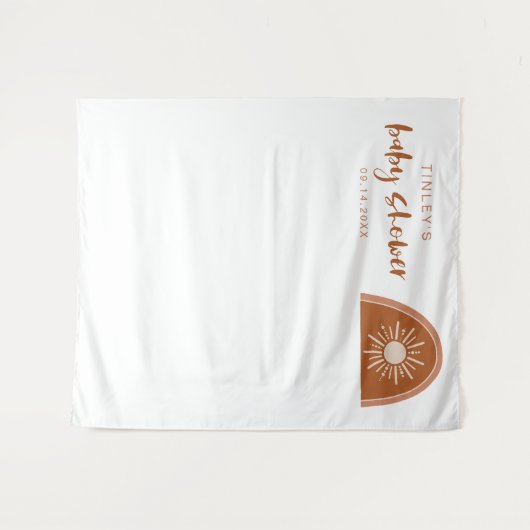 TINLEY Boho Terracotta Regenboog Baby shower Wandkleed (Voorkant (horizontaal))