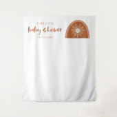 TINLEY Boho Terracotta Regenboog Baby shower Wandkleed (Voorkant)