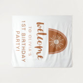 TINLEY Boho Terracotta Regenboog Verjaardags Welko Wandkleed (Voorkant (horizontaal))