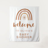 TINLEY Boho Terracotta Regenboog Zon Baby Shower Wandkleed (Voorkant)