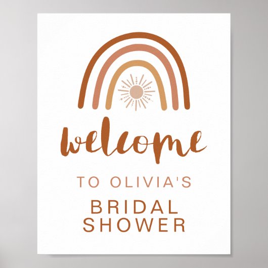 TINLEY Boho Terracotta Regenboog Zon Bruiloft Fees Poster (Voorkant)