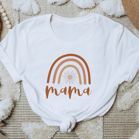 TINLEY Boho verbrand Oranje regenboog Sun Mama T-shirt