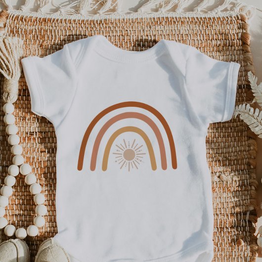 TINLEY Cute Bohemian Terracotta and Rust Rainbow Romper