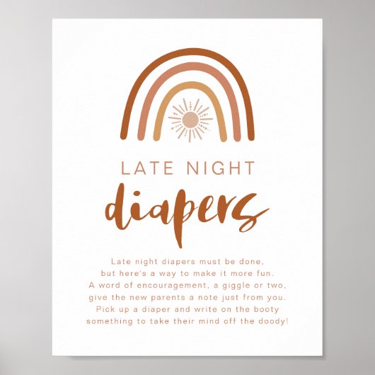 TINLEY Terracotta Rainbow Late Night Diapers Poste Poster (Voorkant)
