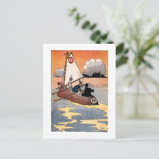 Tinman en Scarecrow in een Boat Briefkaart (Staand voorkant)