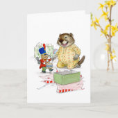 Tinne-soldaat voor kerstkaart kaart (Gele Bloem)