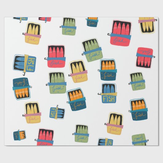 Tinned Fish Wrapping Paper Cadeaupapier (Vlak)