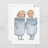 Tinnen Bruiloft Briefkaart (Voorkant / Achterkant)