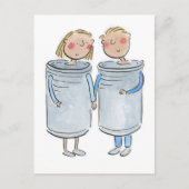 Tinnen Bruiloft Briefkaart (Voorkant)