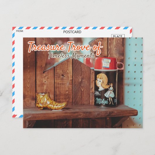 tinnen container en Golden Boot beeldje Briefkaart (Voorkant / Achterkant)