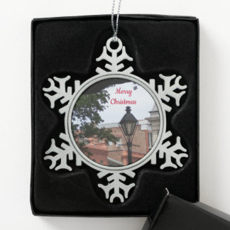 Tinnen Kerstsneeuwvlamplamp Tin Sneeuwvlok Ornament