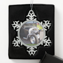 Tinnen Kerstsneeuwvlok Oude Auto Tin Sneeuwvlok Ornament