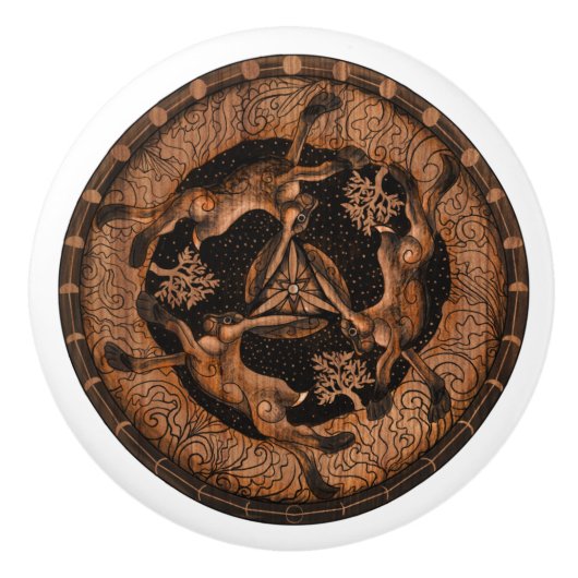 Tinners Hare Trinity Keramische Knop (Voorkant)