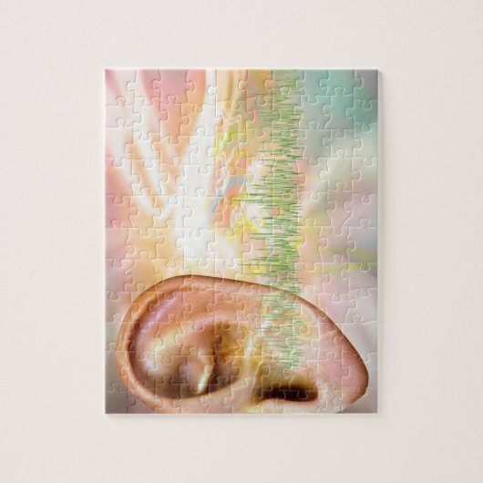 Tinnitus, conceptuele computerkunst. legpuzzel (Verticaal)