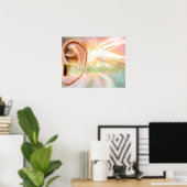 Tinnitus, conceptuele computerkunst. poster (Thuiskantoor)