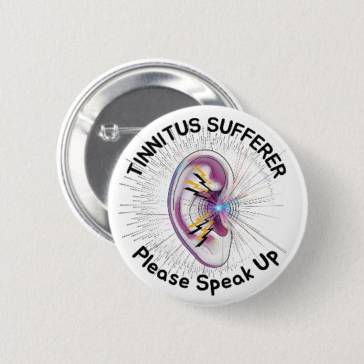 Tinnitus sufferer, please speak up ronde button 5,7 cm (Voorkant /achterkant)