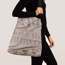 TINO geborduurd Roos Canvas tas