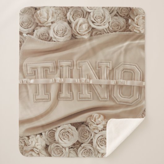 TINO geborduurd Rozen deken (Voorkant)