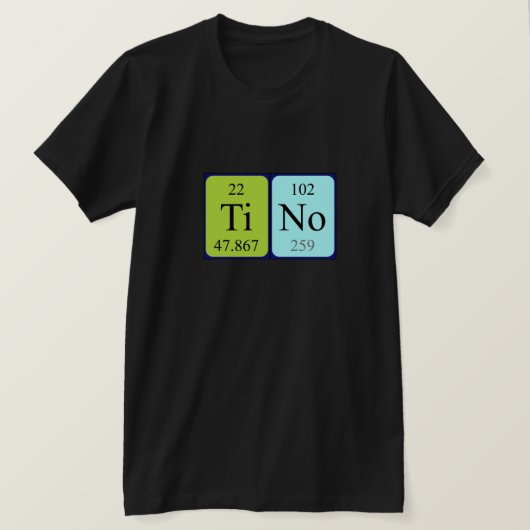 Tino periodiek tabelnaam shirt (Design voorkant)