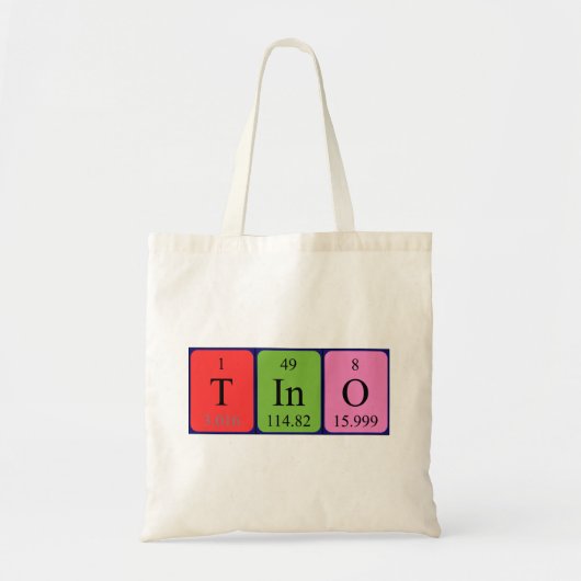 Tino periodieke tabelnaam canvas tas (Voorkant)