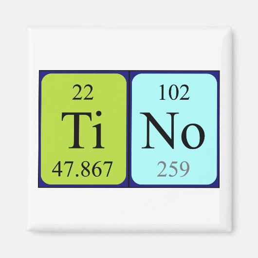 Tino periodieke tabelnaam magneet (Voorkant)
