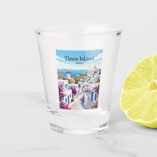 Tinos eiland Griekenland Shot Glas (Voorkant)