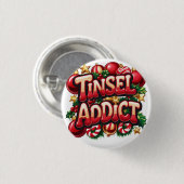 Tinsel Addict Fun Ronde Button 3,2 Cm (Voorkant /achterkant)