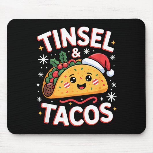Tinsel And Tacos Cute Christmas Mexican Food Fun  Muismat (Voorkant)