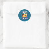 Tinsel And Tacos Cute Christmas Mexican Food Fun  Ronde Sticker (Tas)