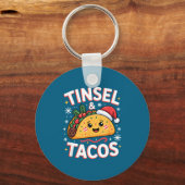 Tinsel And Tacos Cute Christmas Mexican Food Fun Sleutelhanger (Voorkant)