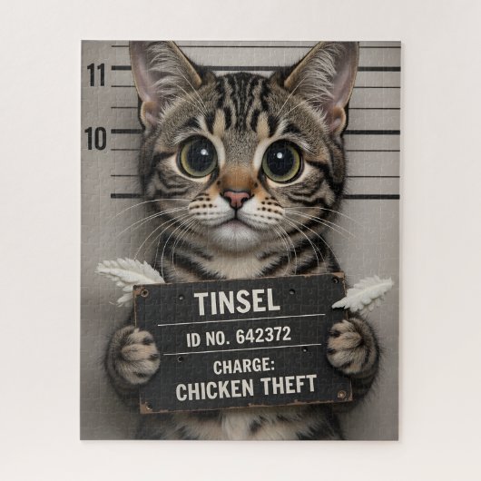 Tinsel de Kerstkat Legpuzzel (Verticaal)