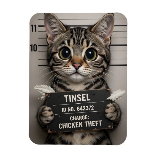 Tinsel de Kerstkat Magneet (Verticaal)