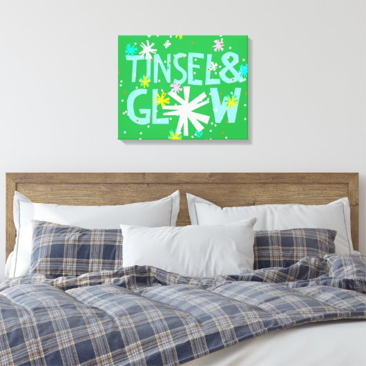 Tinsel en gloed canvas afdruk (Insitu (Slaapkamer))