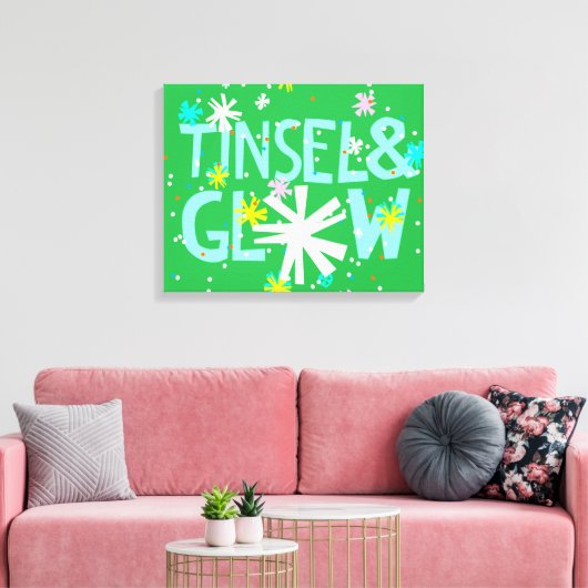 Tinsel en gloed canvas afdruk (Insitu (Woonkamer))