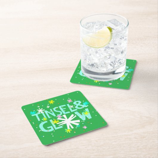 Tinsel en gloed kartonnen onderzetters (Insitu)