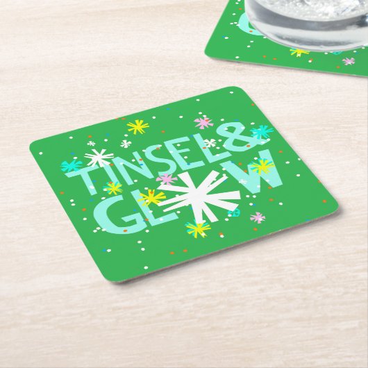 Tinsel en gloed kartonnen onderzetters (Schuin)