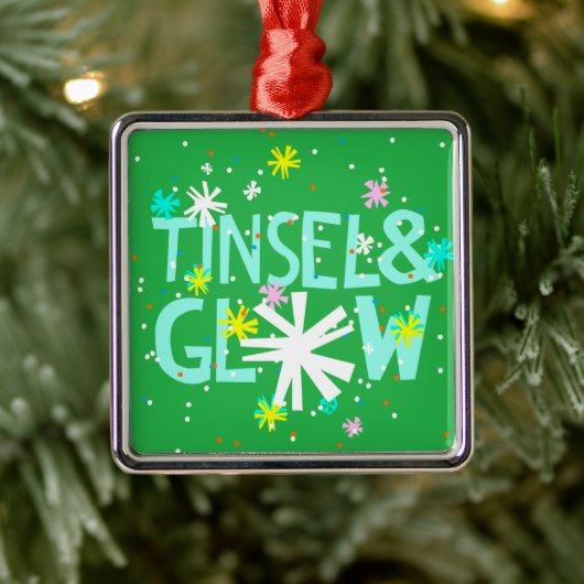 Tinsel en gloed metalen ornament (Boom)