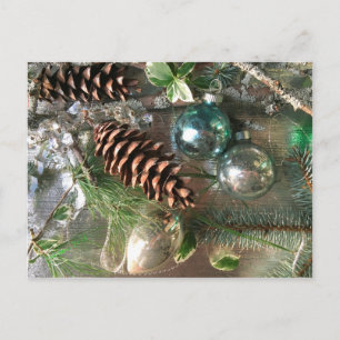 TINSEL en Kerstmis ornamenten BRIEFKAART