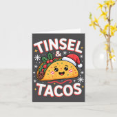Tinsel en Tacos Schattig Kerst Mexicaans Eten Leuk Kaart (Gele Bloem)