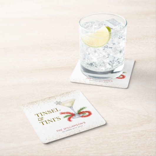 Tinsel en Tinis kerstfeest Kartonnen Onderzetters (Insitu)