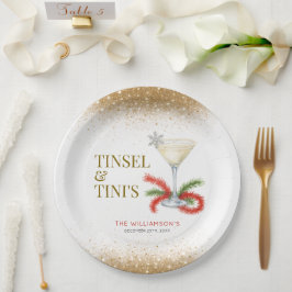 Tinsel en Tinis kerstfeest Papieren Bordje