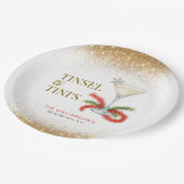 Tinsel en Tinis kerstfeest Papieren Bordje (Gekanteld)