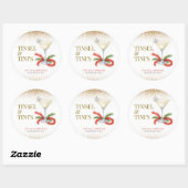 Tinsel en Tinis kerstfeest Ronde Sticker (Vel)