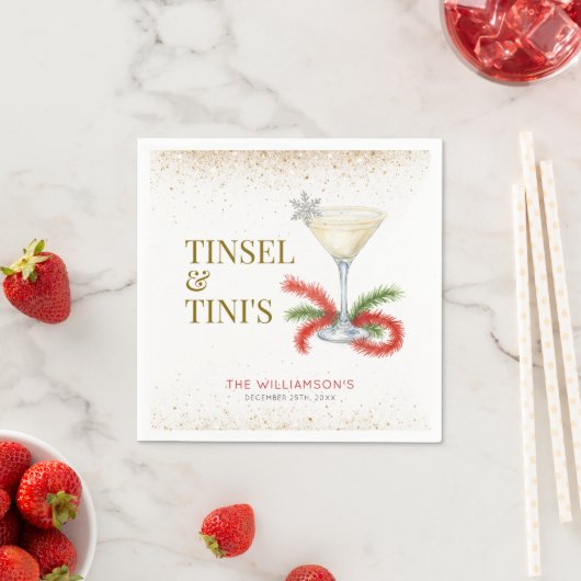 Tinsel en Tinis kerstfeest Servet (Insitu)