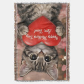 Tinsel "Fijne Moederdag Hart Kitten T-Shirt Deken (Voorkant Verticaal)